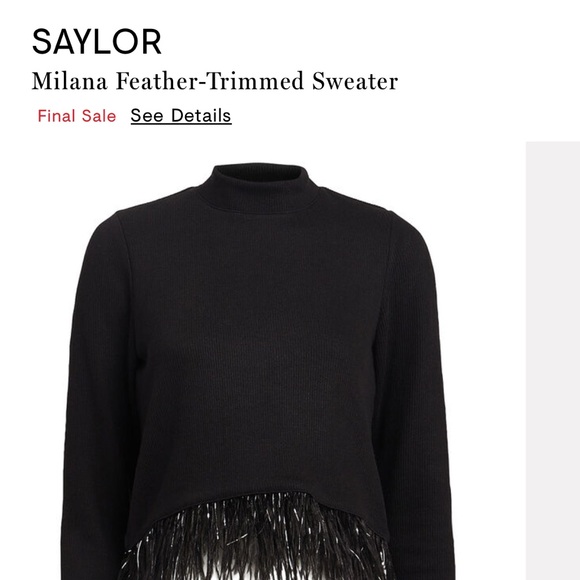 Saylor black sweater with fringe bottom - Picture 2 of 5